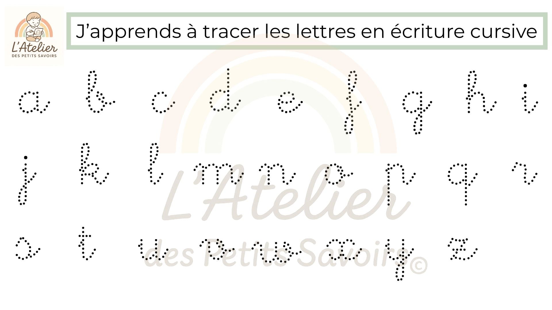 Apprendre à tracer les lettres en écriture cursive