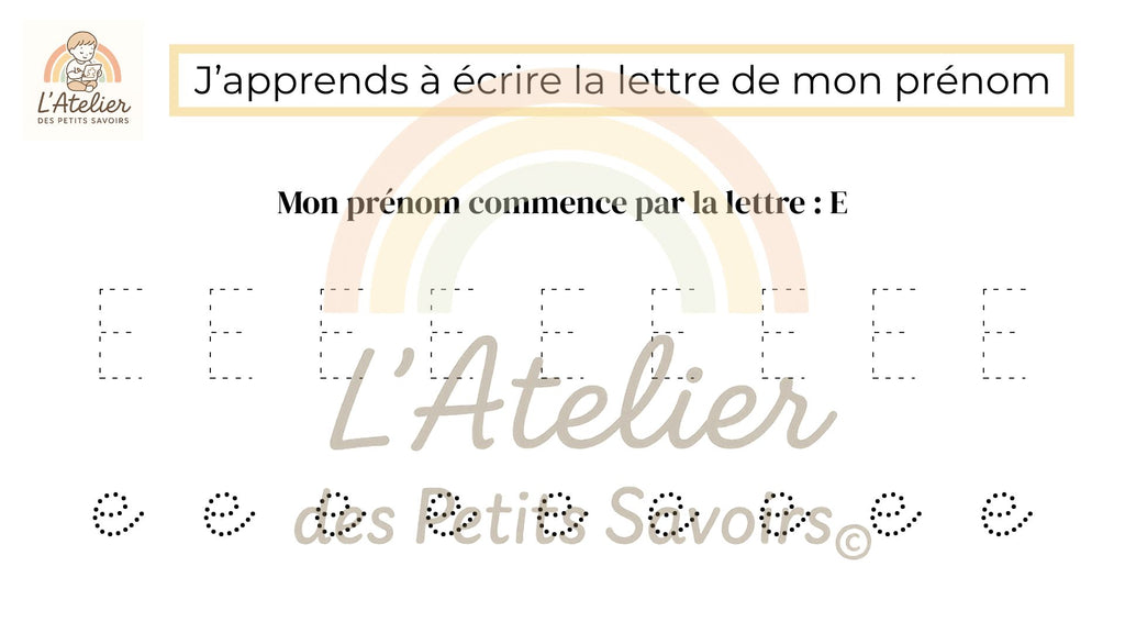 Apprendre à écrire la première lettre de son prénom