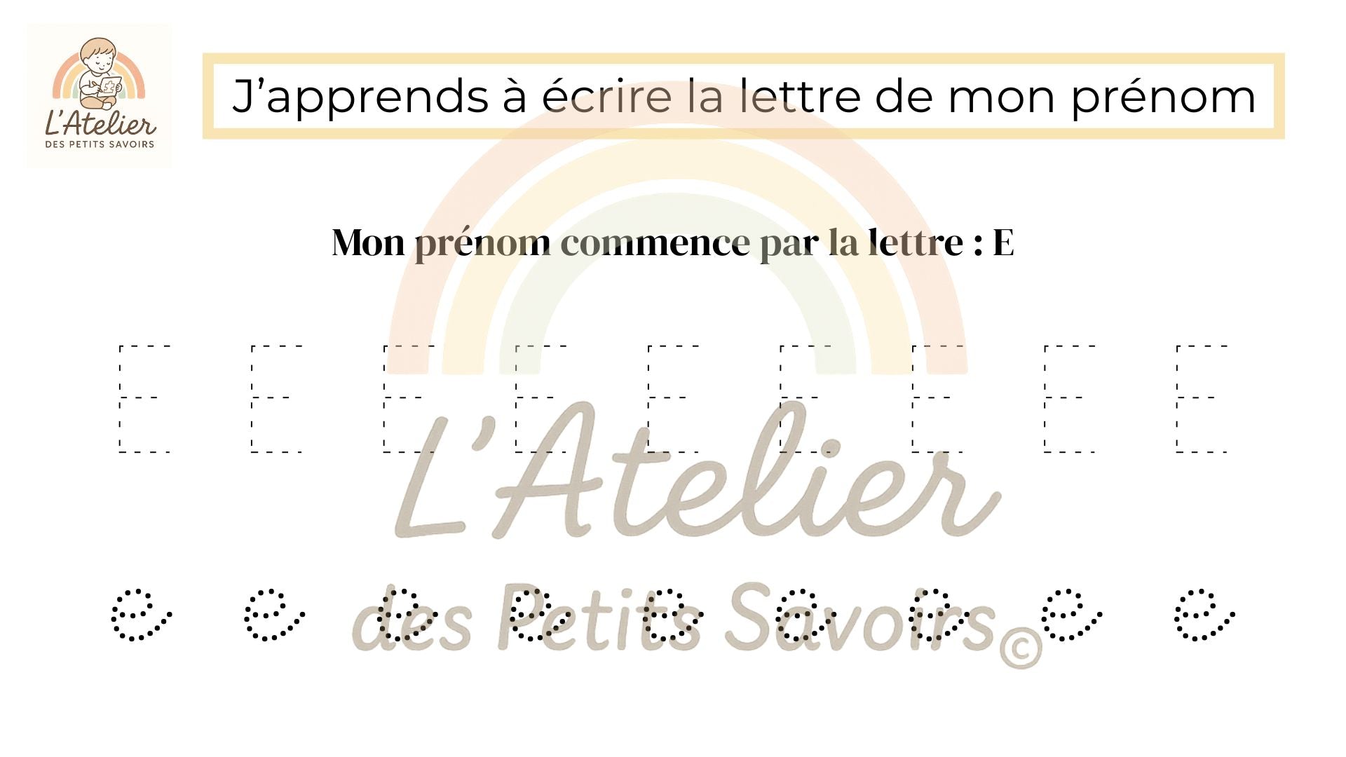 Apprendre à écrire la première lettre de son prénom