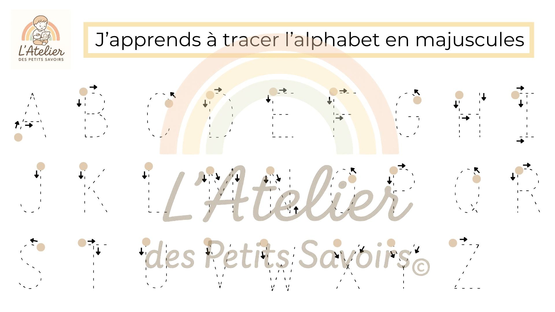 Apprendre à tracer l'alphabet en majuscules