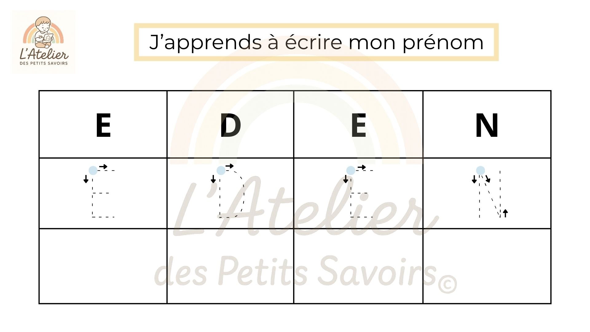 Apprendre à écrire son prénom et replacer les lettres