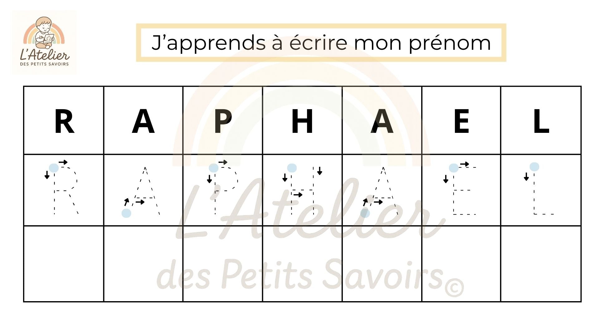 Apprendre à écrire son prénom et replacer les lettres