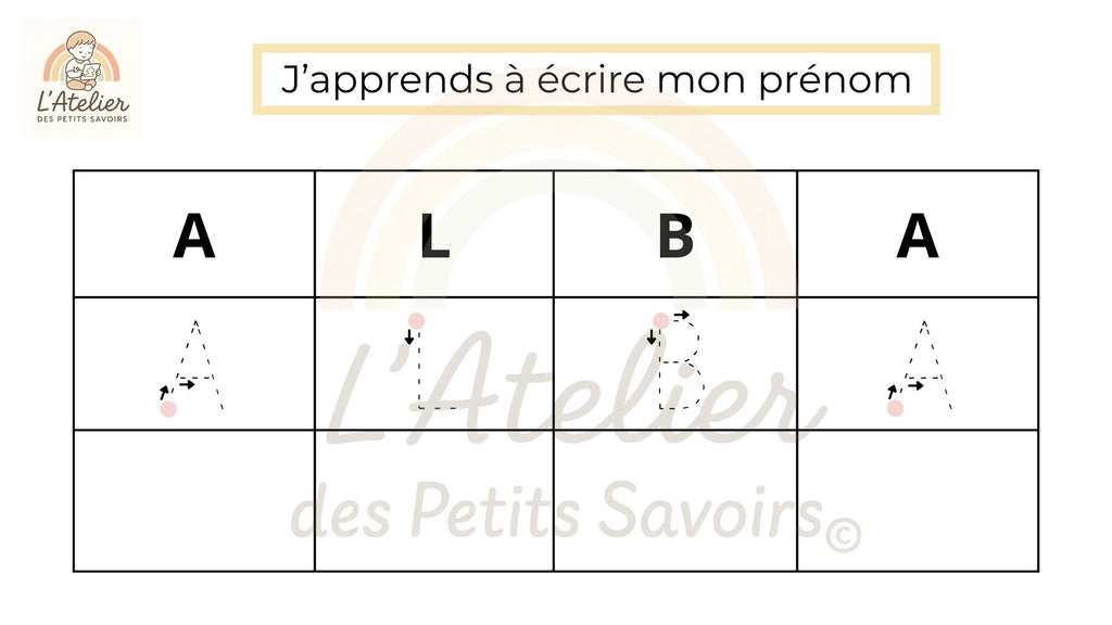Apprendre à écrire son prénom et replacer les lettres