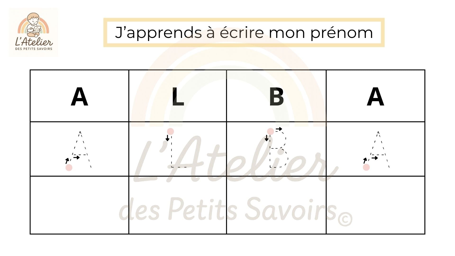 Apprendre à écrire son prénom et replacer les lettres