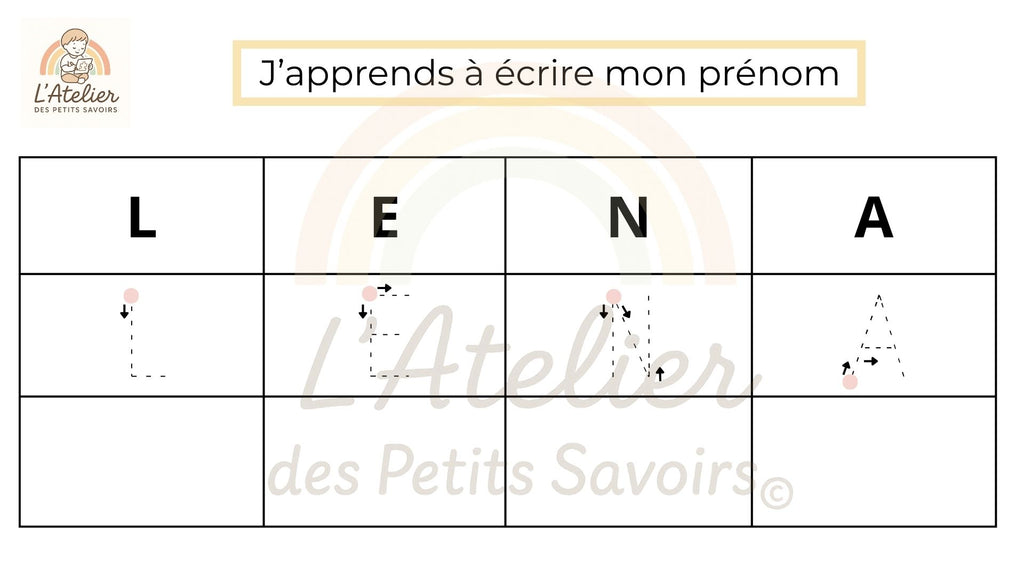 Apprendre à écrire son prénom et replacer les lettres