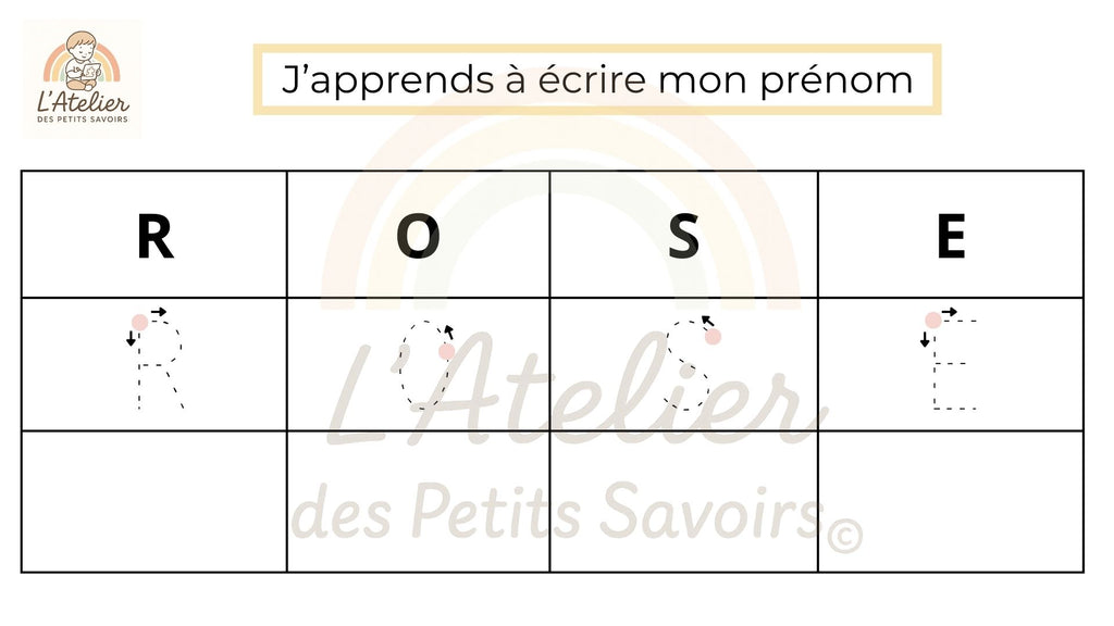 Apprendre à écrire son prénom et replacer les lettres